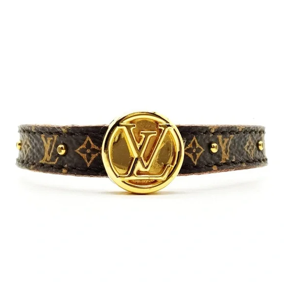 Louis Vuitton Gold and Brown Monogram Bracelet- REVERSIBLE!! - Picture 2 of 9